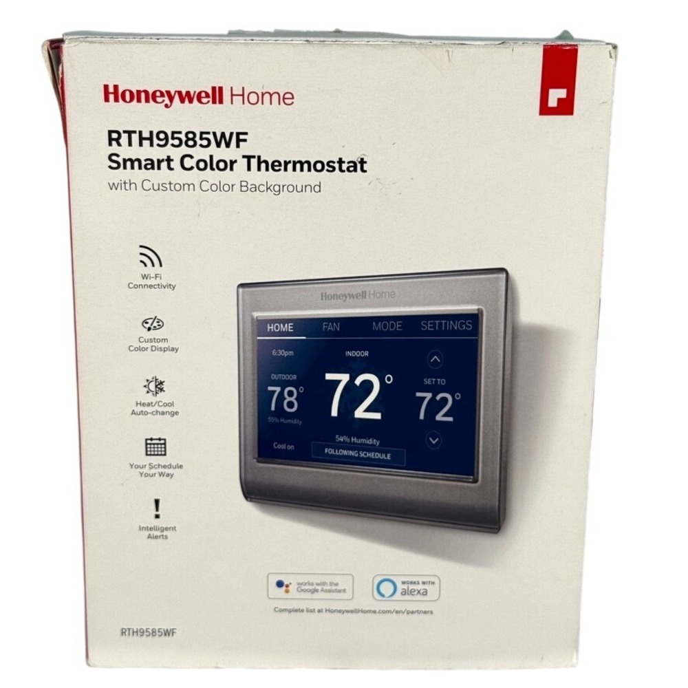 Honeywell Home RTH9585WF Smart Color Wi-Fi Thermostat Silver Open Box Mexico